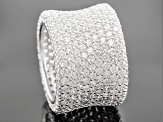 Pre-Owned White Cubic Zirconia Rhodium Over Sterling Silver Ring 14.63ctw