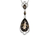 Pre-Owned Brown Brazilian Smoky Quartz Silver Pendant With Chain 6.30ctw