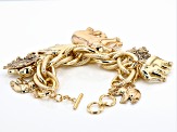 Pre-Owned Gold Tone Elephant Charm Bracelet