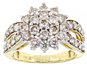 Pre-Owned Candlelight Diamonds™ 10k Yellow Gold Cluster Ring 2.00ctw