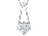 Pre-Owned Cubic Zirconia Rhodium Over Sterling Silver Pendant With Chain 1.43ctw