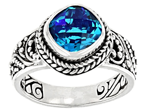 Diamond & Natural Blue Sapphire Engagement Ring 1/4 ct tw Emerald-cut 14K  White Gold | Jared