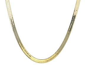 Pre-Owned 18K Yellow Gold Over Sterling Silver 5.5MM Herringbone Chain