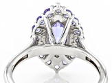 Pre-Owned Blue Tanzanite Rhodium Over Sterling Silver Ring 1.20ctw