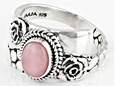 Pre-Owned Pink Opal Sterling Silver Ring