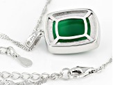 Pre-Owned Green Onyx Rhodium Over Silver Pendant W/Chain