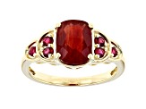 Pre-Owned Red Labradorite 10k Yellow Gold Ring 1.81ctw
