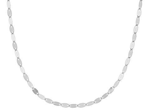 Pre-Owned Rhodium Over 10k White Gold Polished Mirror Link 20 Inch Necklace