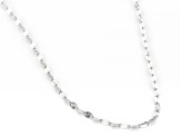 Pre-Owned Rhodium Over 10k White Gold Polished Mirror Link 20 Inch Necklace
