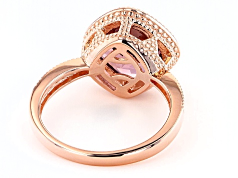 Pre-Owned Blush And White Cubic Zirconia 18k Rose Gold Over Sterling Silver Ring 4.51ctw