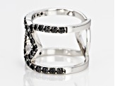 Pre-Owned Black Spinel Silver Ring 1.32ctw