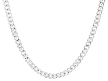 Picture of Pre-Owned Sterling Silver Polished Curb Chain Necklace 24 Inch