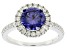 Pre-Owned Blue & White Cubic Zirconia Rhodium Over Silver Ring 3.88ctw
