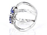 Pre-Owned Blue Tanzanite Rhodium Over Sterling Silver Ring 1.48ctw