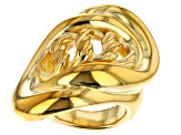 Pre-Owned 18K Yellow Gold Over Bronze Statement Ring