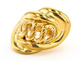 Pre-Owned 18K Yellow Gold Over Bronze Statement Ring