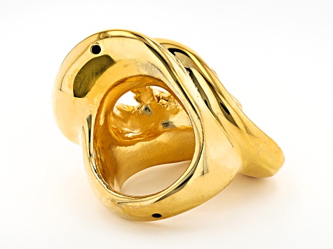 Pre-Owned 18K Yellow Gold Over Bronze Statement Ring