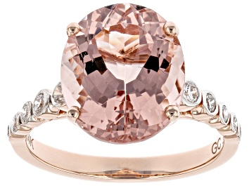 Picture of Pre-Owned Peach Morganite 14K Rose Gold Ring 4.17ctw