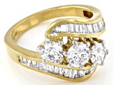 Pre-Owned White Cubic Zirconia 18K Yellow Gold Over Sterling Silver Ring 2.80ctw
