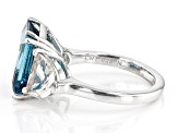 Pre-Owned London Blue Topaz Rhodium Over Sterling Silver Ring 9.45ctw