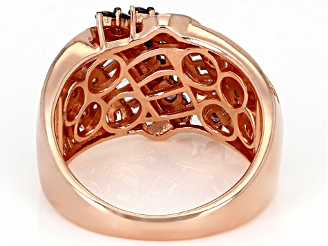Pre-Owned Mocha And White Cubic Zirconia 18k Rose Gold Over Sterling Silver Ring 2.93ctw
