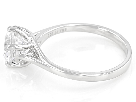 Pre-Owned Round White Zircon Solitaire Platinum Ring 2.42ct