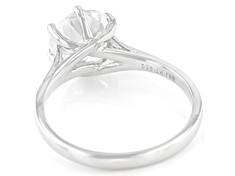 Pre-Owned Round White Zircon Solitaire Platinum Ring 2.42ct