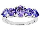 Pre-Owned Blue Tanzanite Rhodium Over Sterling Silver Ring 2.48ctw