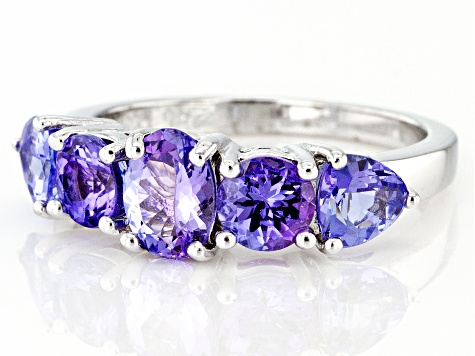 Pre-Owned Blue Tanzanite Rhodium Over Sterling Silver Ring 2.48ctw
