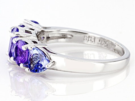 Pre-Owned Blue Tanzanite Rhodium Over Sterling Silver Ring 2.48ctw
