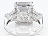 Pre-Owned White Cubic Zirconioa Rhodium Over Silver Ring