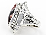 Pre-Owned Multi-Color Porcelain Jasper Sterling Silver Ring
