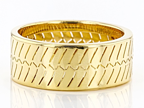 Pre-Owned 10K Yellow Gold 7.9MM Herringbone Band Ring