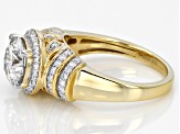 Pre-Owned Moissanite 14k Yellow Gold Over Silver Ring 2.54ctw DEW