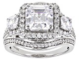 Pre-Owned White Cubic Zirconia Platinum Over Sterling Silver Ring 6.52ctw