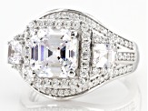 Pre-Owned White Cubic Zirconia Platinum Over Sterling Silver Ring 6.52ctw