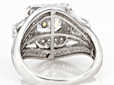 Pre-Owned White Cubic Zirconia Platinum Over Sterling Silver Ring 6.52ctw