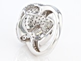 Pre-Owned White Zircon Rhodium Over Sterling Silver Ring .89ctw