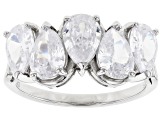 Pre-Owned White Cubic Zirconia Rhodium Over Sterling Silver Ring 3.50ctw