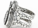 Pre-Owned Carved Mother-of-Pearl Silver Ladybug Ring