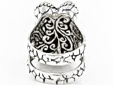 Pre-Owned Carved Mother-of-Pearl Silver Ladybug Ring
