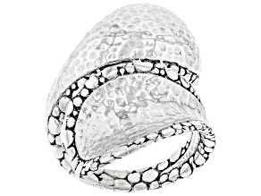Pre-Owned Sterling Silver Hammered Bypass Ring