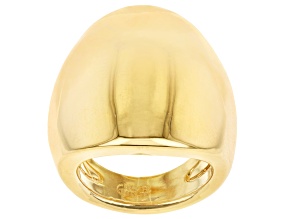 Pre-Owned 18K Yellow Gold Over Bronze Dome Mirror Ring