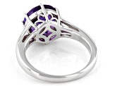 Pre-Owned Purple African Amethyst Rhodium Over Sterling Silver Solitaire Ring 3.08ct