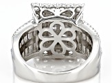 Pre-Owned White Cubic Zirconia Platinum Over Sterling Silver Ring 3.94ctw