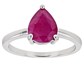 Pre-Owned Kenya Ruby Rhodium Over Silver Ring. 1.79ctw