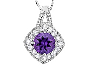Pre-Owned Purple Uruguayan Amethyst Sterling Silver Pendant With Chain 2.50ctw