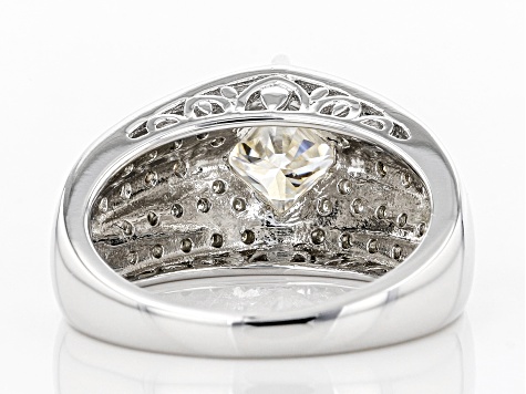 Pre-Owned Moissanite Platineve And 14k Yellow Gold Over Platineve Ring 2.22ctw DEW.