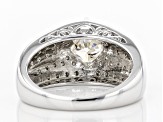 Pre-Owned Moissanite Platineve And 14k Yellow Gold Over Platineve Ring 2.22ctw DEW.