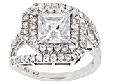 Pre-Owned White Cubic Zirconia Platinum Over Sterling Silver Ring 4.67ctw
